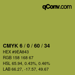カラーコード: CMYK 6 / 0 / 60 / 34 | qconv.com