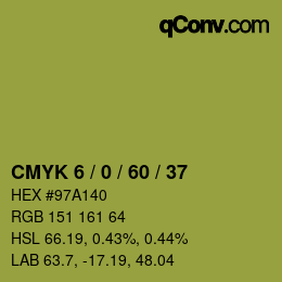 カラーコード: CMYK 6 / 0 / 60 / 37 | qconv.com