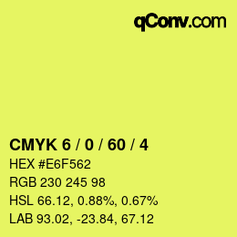 カラーコード: CMYK 6 / 0 / 60 / 4 | qconv.com