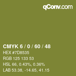 Color code: CMYK 6 / 0 / 60 / 48 | qconv.com
