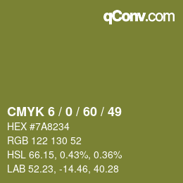 颜色代码: CMYK 6 / 0 / 60 / 49 | qconv.com