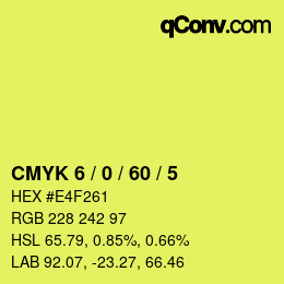 カラーコード: CMYK 6 / 0 / 60 / 5 | qconv.com