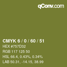 颜色代码: CMYK 6 / 0 / 60 / 51 | qconv.com