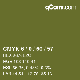 颜色代码: CMYK 6 / 0 / 60 / 57 | qconv.com