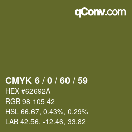 カラーコード: CMYK 6 / 0 / 60 / 59 | qconv.com