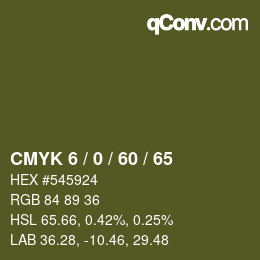 カラーコード: CMYK 6 / 0 / 60 / 65 | qconv.com