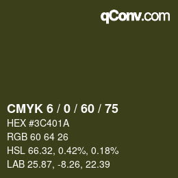 カラーコード: CMYK 6 / 0 / 60 / 75 | qconv.com
