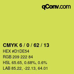 颜色代码: CMYK 6 / 0 / 62 / 13 | qconv.com