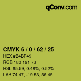 カラーコード: CMYK 6 / 0 / 62 / 25 | qconv.com