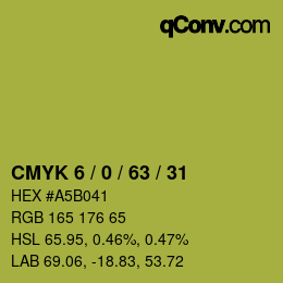 Color code: CMYK 6 / 0 / 63 / 31 | qconv.com