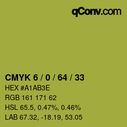 Farbcode: CMYK 6 / 0 / 64 / 33 | qconv.com