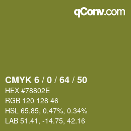 Color code: CMYK 6 / 0 / 64 / 50 | qconv.com