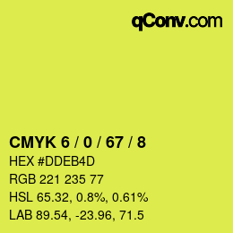 Color code: CMYK 6 / 0 / 67 / 8 | qconv.com