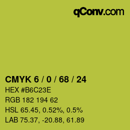 Color code: CMYK 6 / 0 / 68 / 24 | qconv.com