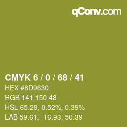 颜色代码: CMYK 6 / 0 / 68 / 41 | qconv.com
