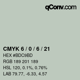 Color code: CMYK 6 / 0 / 6 / 21 | qconv.com