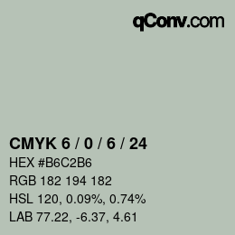 Color code: CMYK 6 / 0 / 6 / 24 | qconv.com