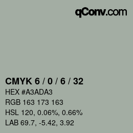 Color code: CMYK 6 / 0 / 6 / 32 | qconv.com