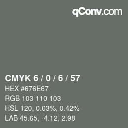 Color code: CMYK 6 / 0 / 6 / 57 | qconv.com