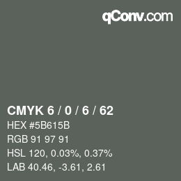 Color code: CMYK 6 / 0 / 6 / 62 | qconv.com