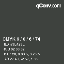カラーコード: CMYK 6 / 0 / 6 / 74 | qconv.com