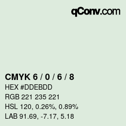 カラーコード: CMYK 6 / 0 / 6 / 8 | qconv.com