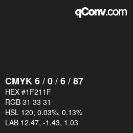 カラーコード: CMYK 6 / 0 / 6 / 87 | qconv.com