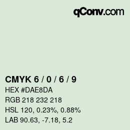 カラーコード: CMYK 6 / 0 / 6 / 9 | qconv.com