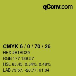 颜色代码: CMYK 6 / 0 / 70 / 26 | qconv.com