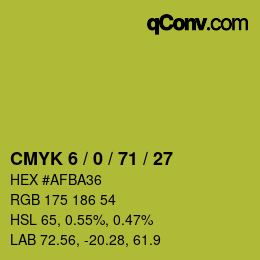 Farbcode: CMYK 6 / 0 / 71 / 27 | qconv.com