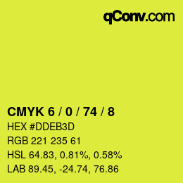 Código de color: CMYK 6 / 0 / 74 / 8 | qconv.com