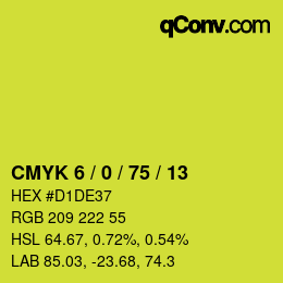 Color code: CMYK 6 / 0 / 75 / 13 | qconv.com