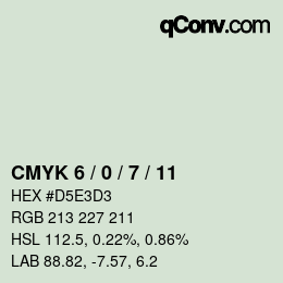 カラーコード: CMYK 6 / 0 / 7 / 11 | qconv.com