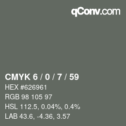 Color code: CMYK 6 / 0 / 7 / 59 | qconv.com