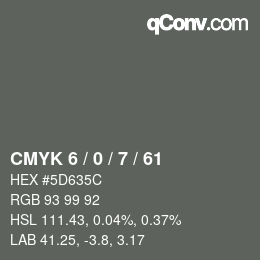 Color code: CMYK 6 / 0 / 7 / 61 | qconv.com