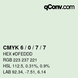 Color code: CMYK 6 / 0 / 7 / 7 | qconv.com