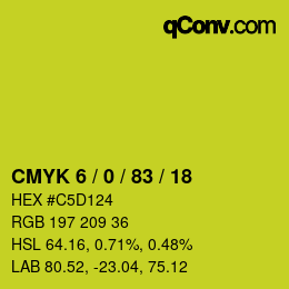 Color code: CMYK 6 / 0 / 83 / 18 | qconv.com