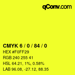 Color code: CMYK 6 / 0 / 84 / 0 | qconv.com