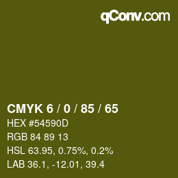 Color code: CMYK 6 / 0 / 85 / 65 | qconv.com