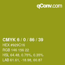 Color code: CMYK 6 / 0 / 86 / 39 | qconv.com