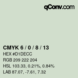 カラーコード: CMYK 6 / 0 / 8 / 13 | qconv.com