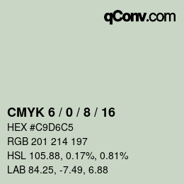 Color code: CMYK 6 / 0 / 8 / 16 | qconv.com