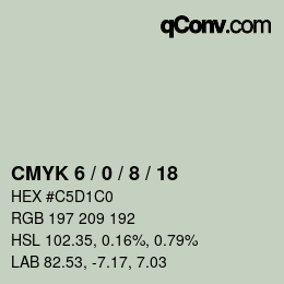 Color code: CMYK 6 / 0 / 8 / 18 | qconv.com