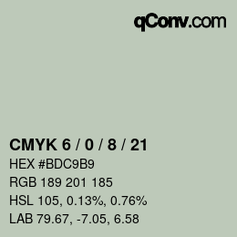 Color code: CMYK 6 / 0 / 8 / 21 | qconv.com