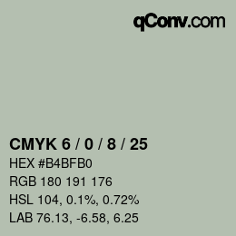 Código de color: CMYK 6 / 0 / 8 / 25 | qconv.com