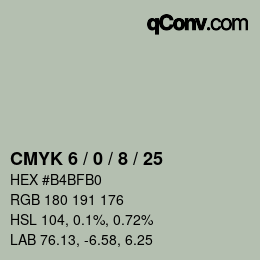 颜色代码: CMYK 6 / 0 / 8 / 25 | qconv.com
