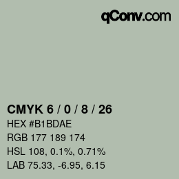 Color code: CMYK 6 / 0 / 8 / 26 | qconv.com