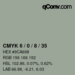 Código de color: CMYK 6 / 0 / 8 / 35 | qconv.com