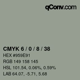 颜色代码: CMYK 6 / 0 / 8 / 38 | qconv.com