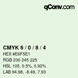 カラーコード: CMYK 6 / 0 / 8 / 4 | qconv.com